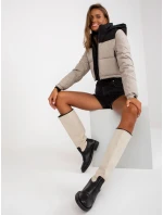 Dámska bunda NM KR D2 3825 77P čierna a béžová Dámska bunda NM KR D2 3825 77P čierna a béžová