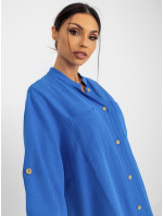 Modré košeľové šaty OCH BELLA s vreckami