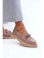 Dámske semišové mokasíny na podpätku so zdobením D&A Dirty Pink Dámske semišové mokasíny na podpätku so zdobením D&A Dirty Pink