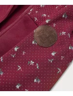 Dámska bordová mikina s kvetmi (AMG828)