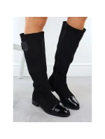 Dámske čierne semišové lakované čižmy M.Daszynski MR2251-19