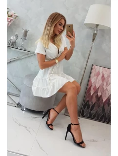 Šaty s obálkovým výstrihom ecru