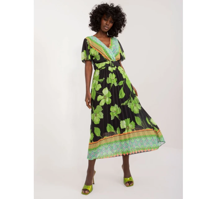 Sukienka DHJ SK  czarno zielony model 20105439 - FPrice