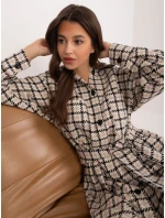 LK SK 509521 šaty.48 čierna a béžová