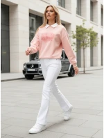 Dámská oversize mikina s potiskem růžová Dstreet model 21989129 - FashionStreet