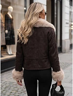 Dámska zimná bunda s kožušinou, hnedá, FashionStreet TY5704