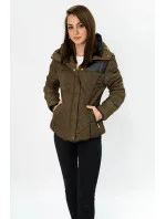 Dámska krátka zimná prešívaná hnedá bunda (wz105)