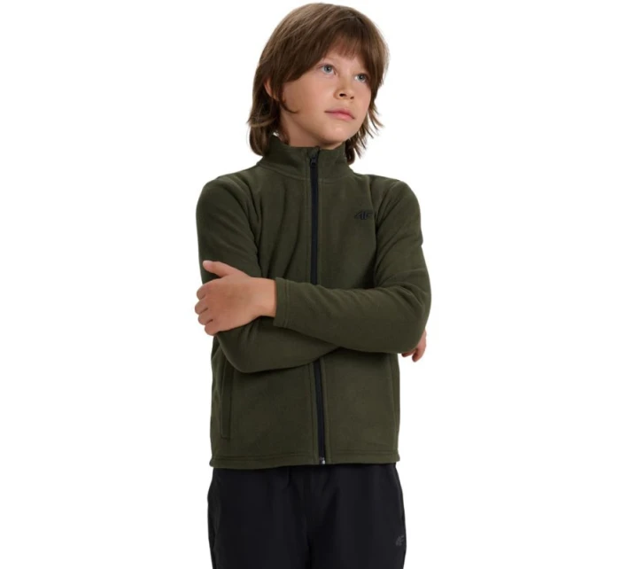 Chlapčenský fleece 4F M413 khaki 4FJWAW25TFLEM413 43S Chlapčenský fleece 4F M413 khaki 4FJWAW25TFLEM413 43S