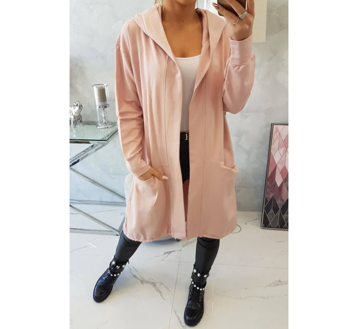 Oversize pláštenka s kapucňou tmavo púdrovo ružová Oversize pláštenka s kapucňou tmavo púdrovo ružová