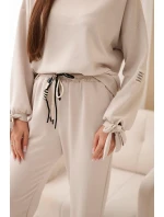 Dámský set z viskózy s mašlemi máslový model 22103428 - K-Fashion