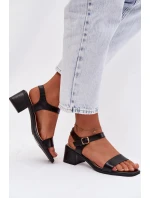 Dámské ekokůže sandály na klínu Černé Sabela Dámské ekokůže sandály na klínu Černé Sabela
