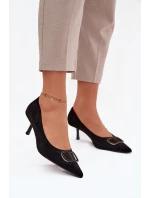 Dámske lodičky s ozdobnými detailmi Amelora - čierne Dámske lodičky s ozdobnými detailmi Amelora - čierne
