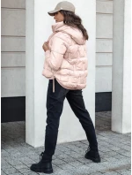 Dámská zimní bunda krátká prošívaná s kapucí růžová Dstreet model 21980759 - FashionStreet