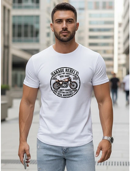 Koszulka męska z nadrukiem biała model 22170717 - FashionStreet