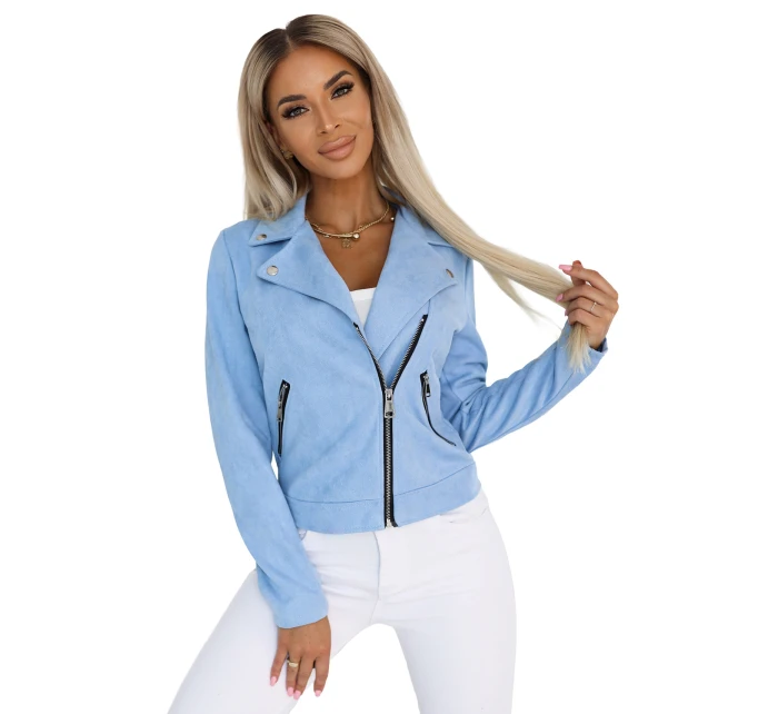 481-3 Semišové tričko s dlhými rukávmi a zipsami - MODRÉ 481-3 Semišové tričko s dlhými rukávmi a zipsami - MODRÉ