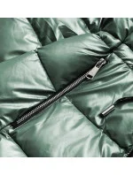 Dámska obojstranná metalická bunda zelená (R8070)