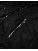 Ľahká čierna dámska bunda s odnímateľnou kapucňou S'West (B8371-1)