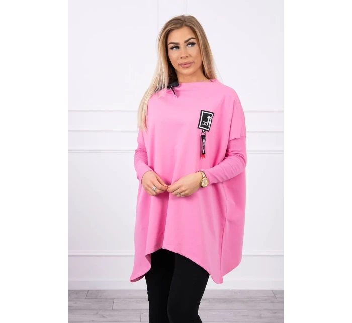 Oversize mikina s asymetrickými bokmi svetlo ružová Oversize mikina s asymetrickými bokmi svetlo ružová