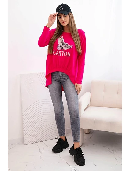 Dámská halenka s model 21140330 a nápisem Canyon fuchsie - K-Fashion