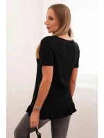 Dámska blúzka s volánom dole čierna