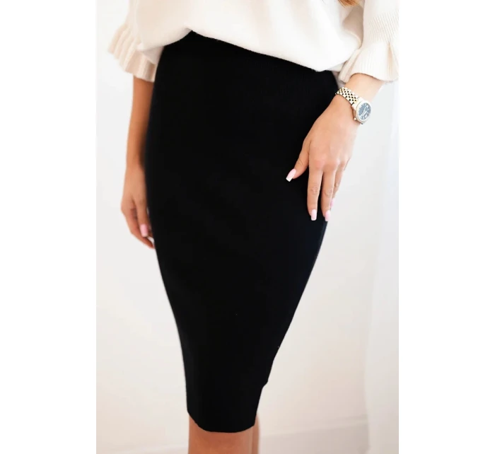 Dámská sukně z  úpletu černá model 21407189 - K-Fashion