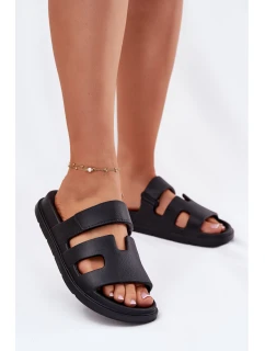 Piankowe Klapki Damskie Czarne Dimelle