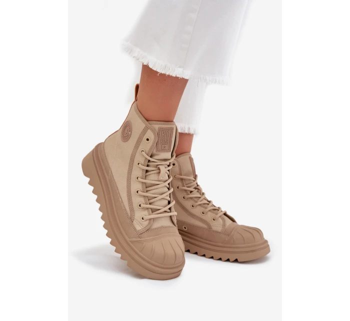 Wysokie Trampki Damskie Ocieplane Big Star OO274A356 Beżowe