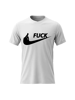 Dámské bavlněné tričko s potiskem - FUCK - bílé