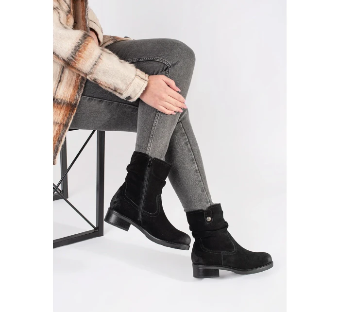 Krásné dámské  kotníčkové boty černé Obcas