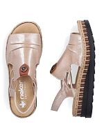 Dámske zlaté sandále na klinoch Rieker V7972-60