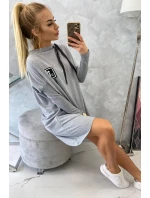 Oversize mikina s asymetrickými bokmi šedá