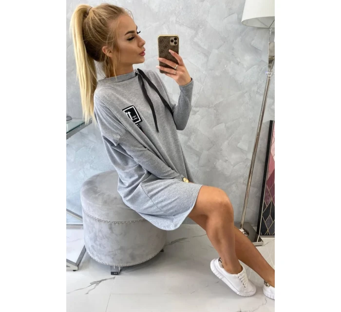 Oversize mikina s asymetrickými bokmi šedá