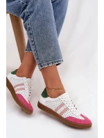 Kožené perforované dámské tenisky Zazoo N1318 Bílomodré