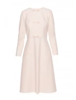 S414 Šaty s mašľou - slonovinová kosť S414 Šaty s mašľou - slonovinová kosť