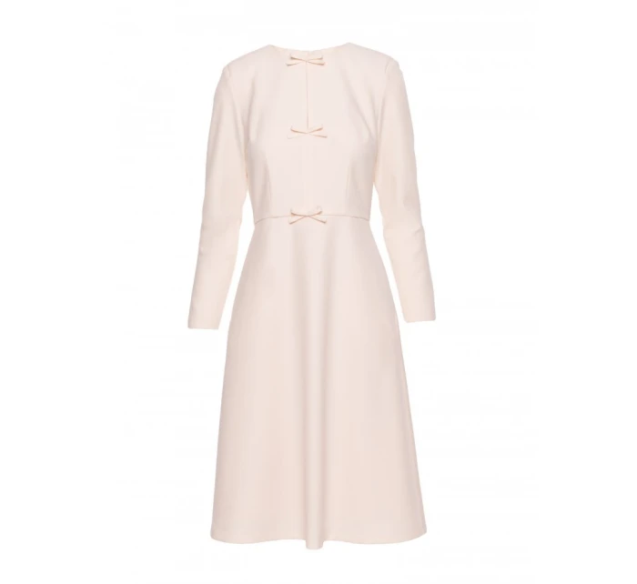 S414 Šaty s mašľou - slonovinová kosť S414 Šaty s mašľou - slonovinová kosť