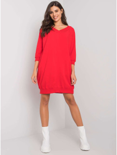 Červené jednoduché bavlnené šaty