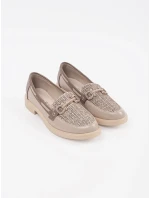 Praktické  mokasíny dámské hnědé bez podpatku