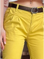 Dámské kalhoty chinos s páskem hořčicové Dstreet model 21986420 - FashionStreet