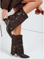Dámské kozačky s širokým svrškem hnědé Dstreet model 21992333 - FashionStreet