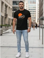 Pánske tričko s potlačou auta čierne FashionStreet NX5091R Pánske tričko s potlačou auta čierne FashionStreet NX5091R