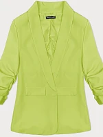 Tenká bunda s volánovými rukávmi limetkovo zelená (22-356)