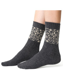 Ponožky s vlnou 093 sivé nórsky vzor