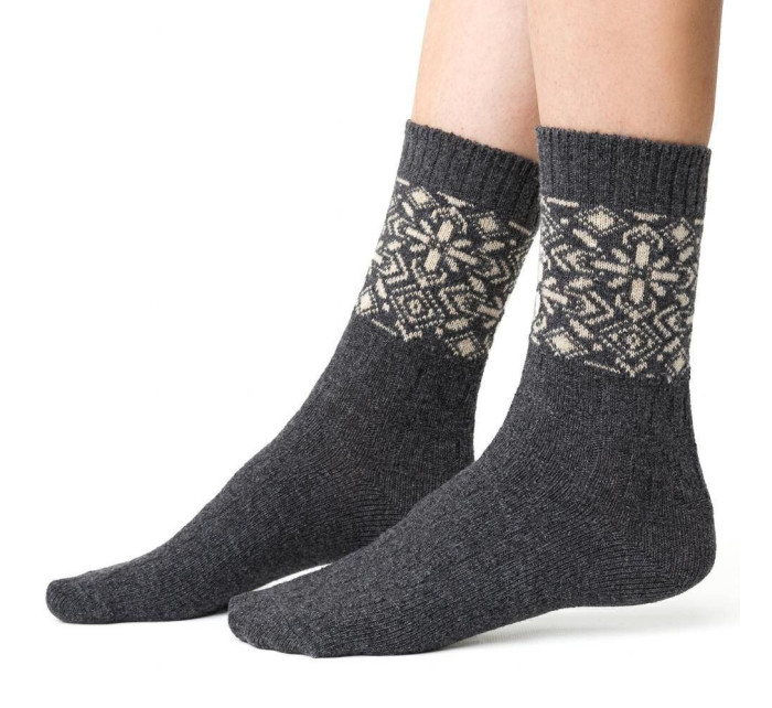 Ponožky s vlnou 093 sivé nórsky vzor