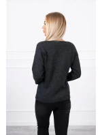 Svetr s výstřihem do V grafitové barvy Svetr s výstřihem do V grafitové barvy