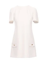 model 21061547 Mini šaty áčkového střihu krémové - Moe model 21061547 Mini šaty áčkového střihu krémové - Moe