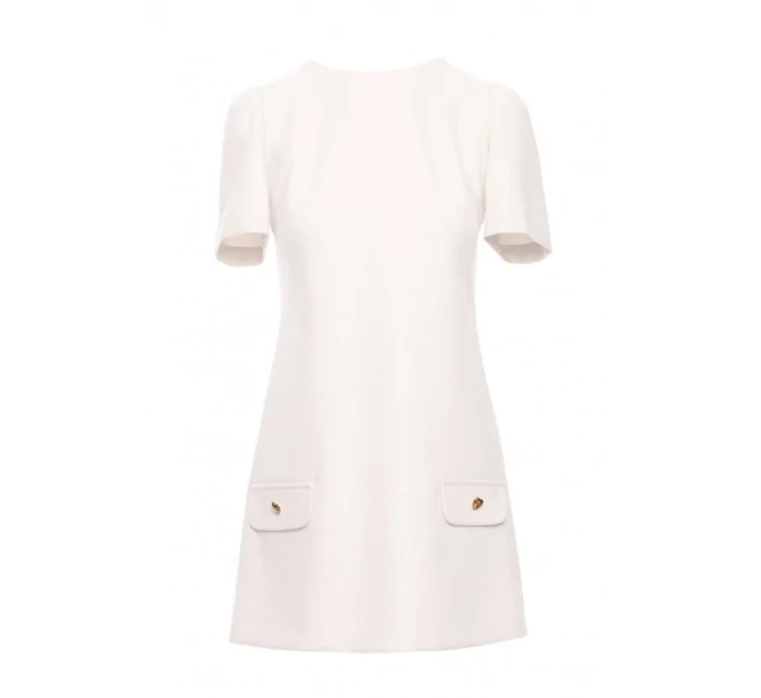 model 21061547 Mini šaty áčkového střihu krémové - Moe model 21061547 Mini šaty áčkového střihu krémové - Moe