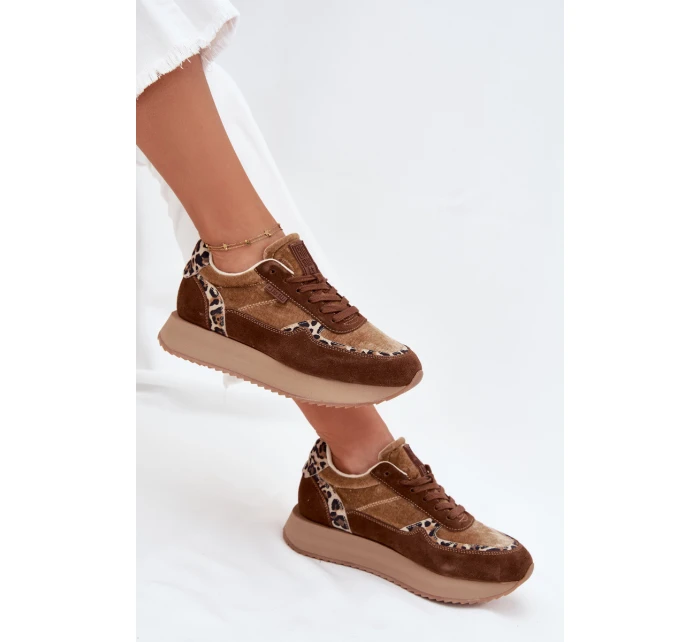 Dámske semišové tenisky Big Star HI-POLY SYSTEM - hnedý panter Dámske semišové tenisky Big Star HI-POLY SYSTEM - hnedý panter