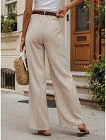Dámske nohavice z lyocellu so širokými nohavicami, béžové, FashionStreet UY3068