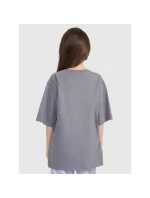 Dievčenské tričko oversize s potlačou 4F 4FJRAW25TTSHF3197-22S