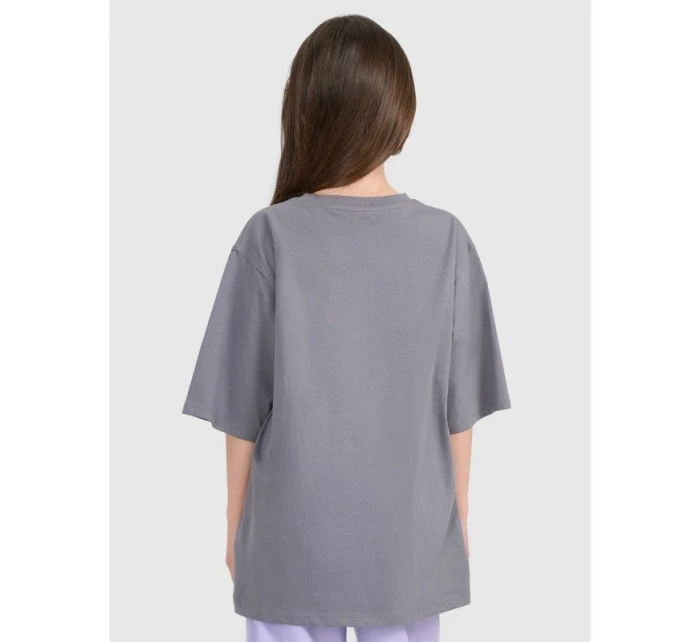Dievčenské tričko oversize s potlačou 4F 4FJRAW25TTSHF3197-22S